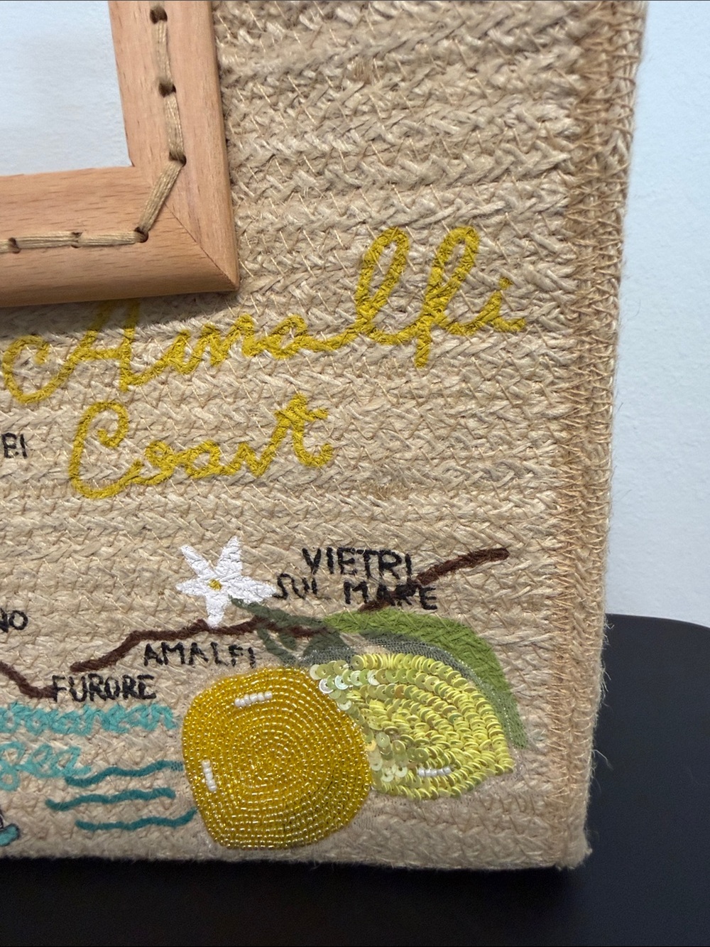 Antik Kraft | Italy Lemon Coastal Summer Beaded Jute Tote 🍋 - Picture 7 of 12